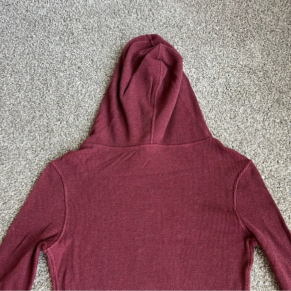 Patagonia Maroon Cowl Neck Hooded Waffle Tunic, Size Small - Picture 10 of 10